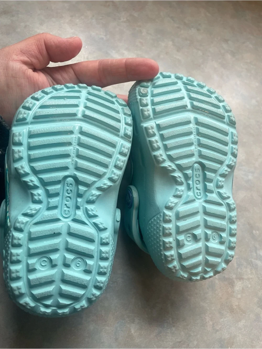 CROCS Kids Light Blue Frozen Character Fuzzy-Lined Clogs